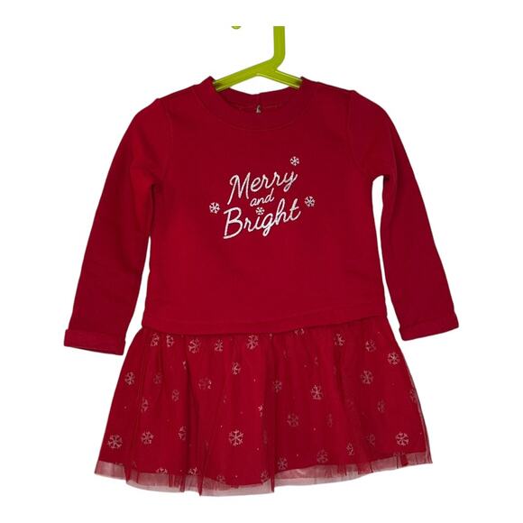 Carter's New Merry & Bright Christmas Red Tulle Dress Size 2T - Picture 1 of 5